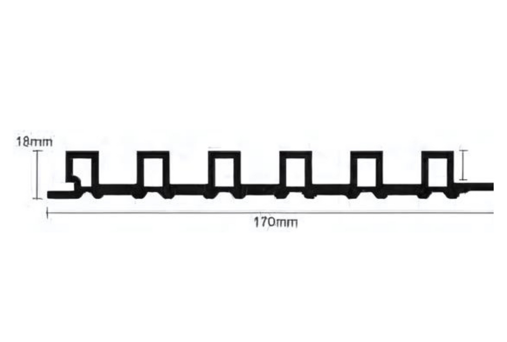 170x18mm Six Groove Hollow Fluted Wall Panel