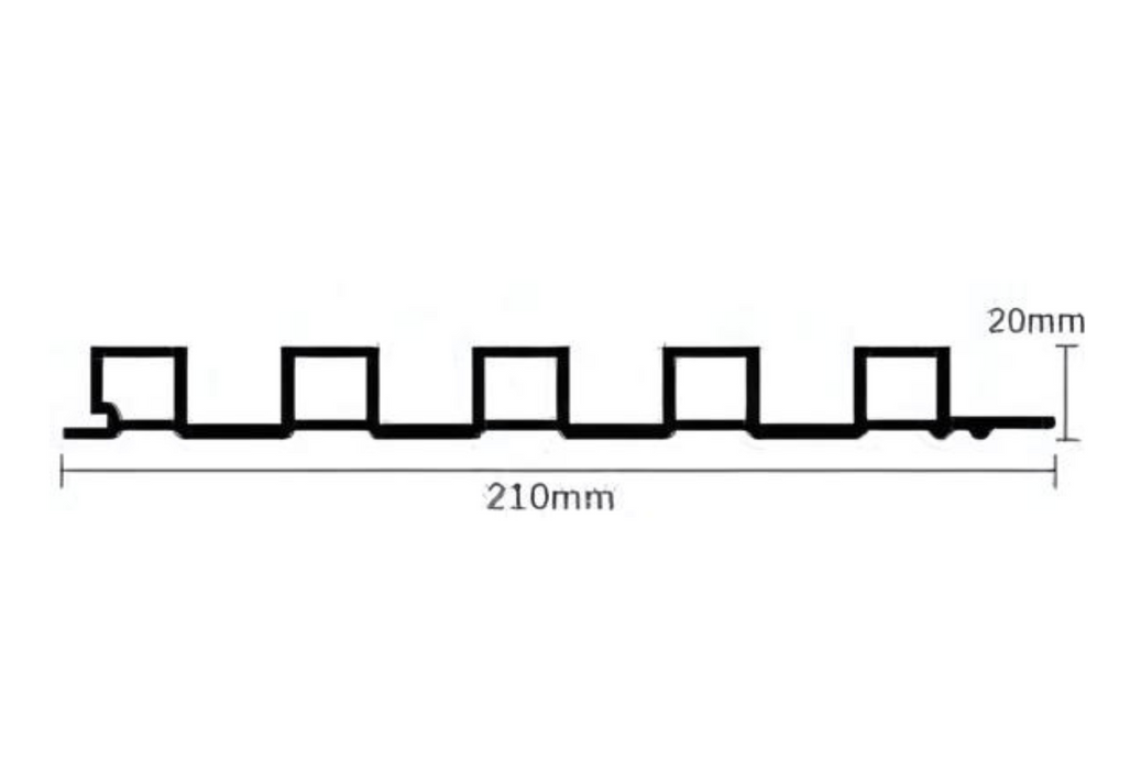 210x20mm Hollow Fluted Wall Panel